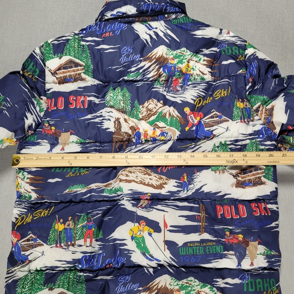 Polo Ralph Lauren Puffer Jacket Coat Boys XL 18/20 Ski Print Water Repellent - Picture 14 of 16